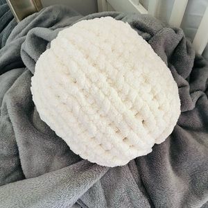 Large chunky round pillow! Cute decor for beds, couches, and chairs!